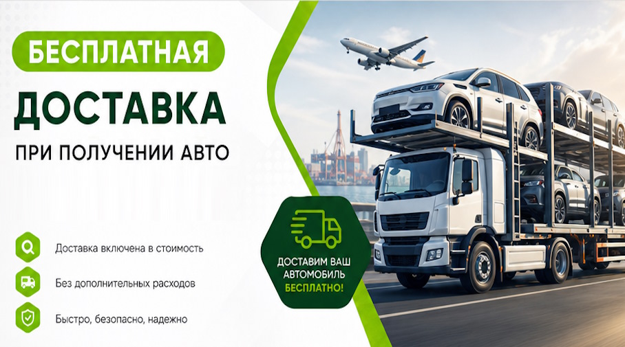 Акция! Бесплатная доставка по Искитиме при получении авто
